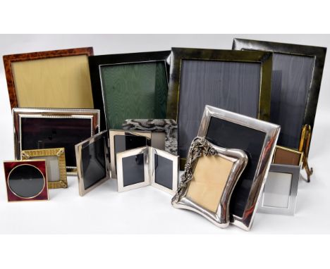 A large collection of photograph frames including four large Mappin &amp; Webb frames, Art Nouveau style&nbsp;plated on coppe