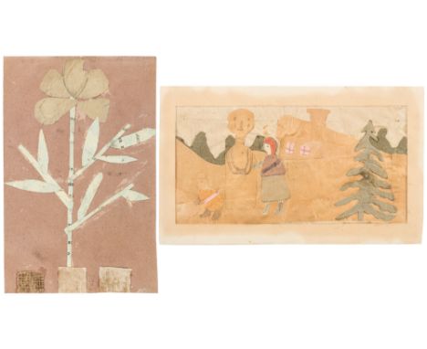 A PAIR OF CHILDRENS COLLAGES FROM THE FUTURIST EXHIBITION MISHEN [THE TARGET] ORGANIZED BY LARIONOV, 1912, PROVENANCEFrom the