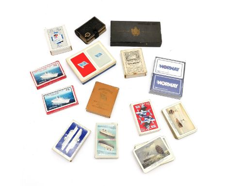Qty of shipping playing cards inc Royal Mail "Atlantis", Lamport &amp; Holt line, Blue star, Orient line, Furness Lines etc