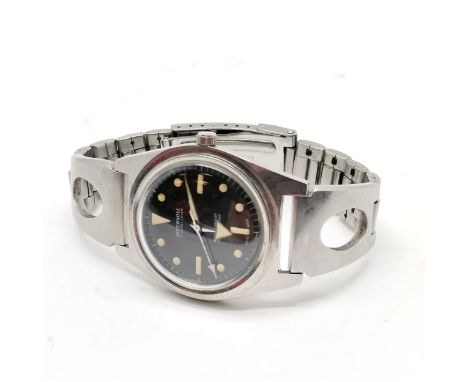 Ingersoll military style manual wind wristwatch on stainless steel bracelet - 36mm case &amp; running BUT WE CANNOT GUARANTEE