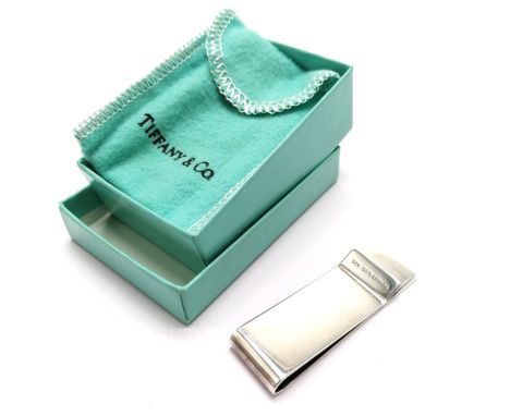 Tiffany silver money clip in original retail box with pouch