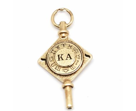 New York Union college (CC) Kappa Alpha Society unmarked gold (centre touch tests as 14ct) antique enamel key fob pendant - 4
