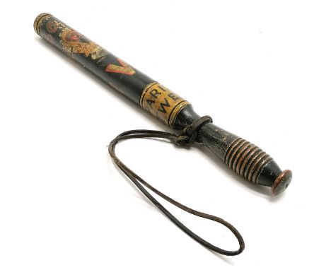 Antique 1856 dated Victorian truncheon marked for the parish of Twerton (Bath) - 36cm long