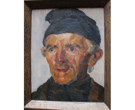 Portrait oil on canvas framed 35x30cm