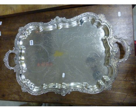 Large Silver Plated Serving Tray