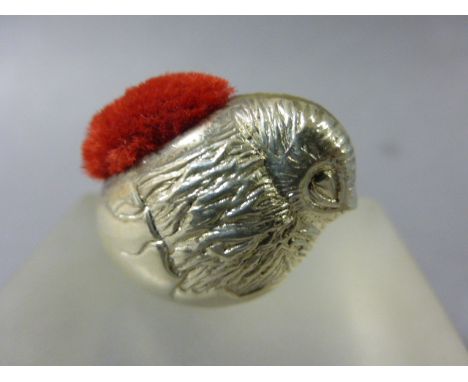 Silver Chick Pin Cushion in the style of Sampson Mordan
