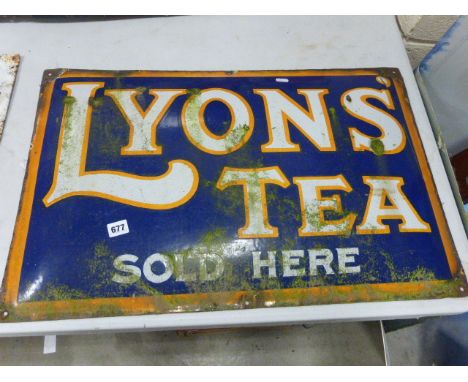 Enamel Sign 'Lyons Tea Sold Here'