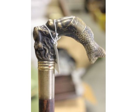 Walking Stick with Brass Handle in the form of a Mermaid