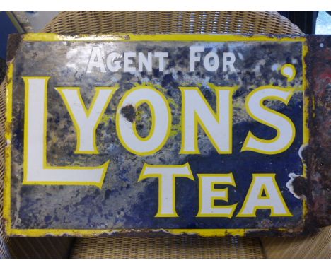 Double Sided Enamel Sign 'Agent for Lyons' Tea'