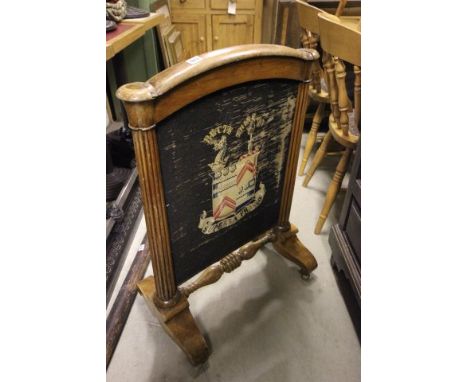 A 19th century Mahogany Fire Screen with Tapestry 