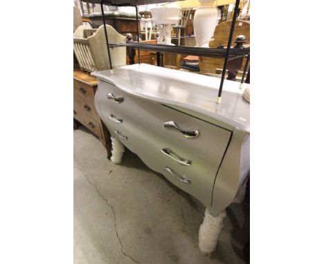 A Silver Lacquered Contemporary Chest of Three Long Drawers