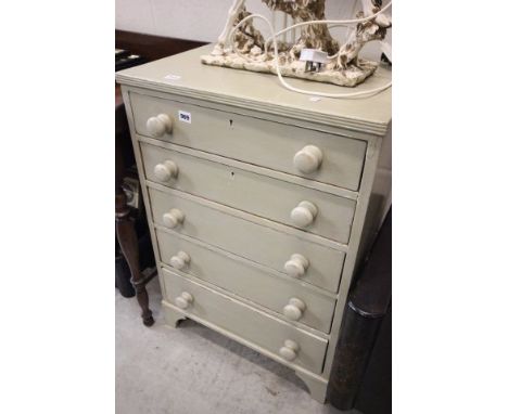 A Vintage Painted Five Drawer Chest 