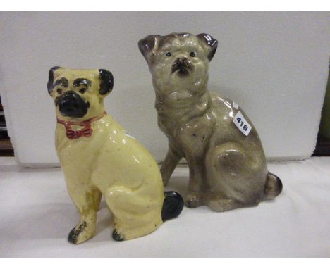Two Victorian Ceramic Pugs