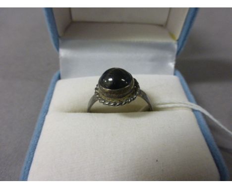 Silver Ring set with a Star Sapphire