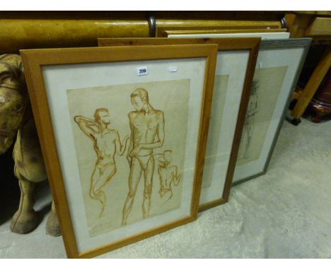 A Collection of 1930's Academic Pencil Portrait Studies mostly by separate hands 