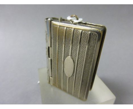 Early 20th century Silver Plated Combination Stamp Case and Vesta in the form of a Book