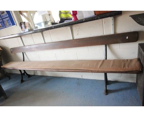 Cast Iron and Elm Long Bench