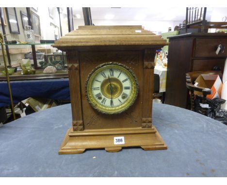Early 20th century Oak Cased Mantle Clock