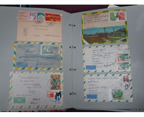 An Album of World Covers Some First Day with Many Air Mail Covers Present, noted Brazil and Argentina mainly 1970's, United S