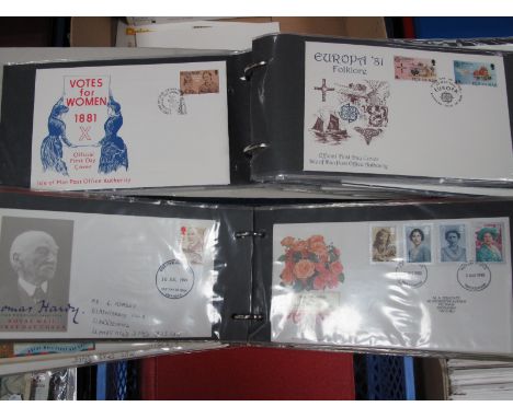 Two First Day Cover Albums. one containing the Isle of Man in the 1970's, and other sixty G.B. first day covers from the 1980