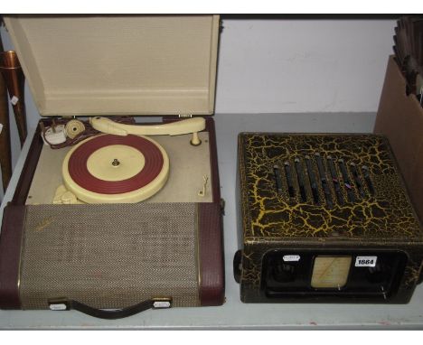 An 'Alba' Record Player, circa 1950's, plus a similar period McMichael radio. 