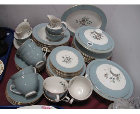 A Royal Doulton "Rose Elegans" dinner, tea service, dinner plates, tureens, cups and saucers.