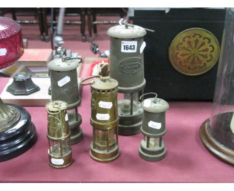 A Ferndale Colliery Brass Miners Lamp; together with other miners lamps. (5)