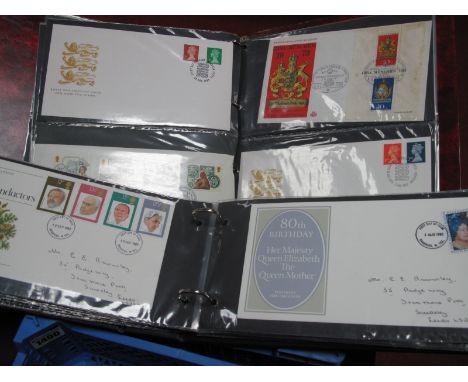 A Malvern Cover Album, with Great Britain first day covers from 1969 to 1990. Noted 1971 decimal definitives with delayed by 