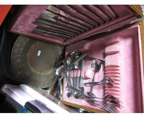 Viners Profile Portugal Stainless Steel Cutlery, in canteen and loose, Yashica U Matic cine camera, opera glasses etc:- One B