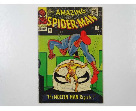 AMAZING SPIDER-MAN #35 - (1966 - MARVEL - UK Price Variant) - Second appearance of the Molten Man - Steve Ditko and Jack Kirb