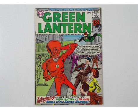 GREEN LANTERN #13 - (1962 - DC - UK Cover Price) - First Silver Age Flash crossover + Green Lantern and Flash reveal their tr