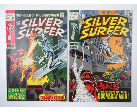 SILVER SURFER #12 &amp; 13 (2 in Lot) - (1970 - MARVEL - UK Price Variant) - Includes Silver Surfer battles the Abomination +