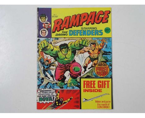 RAMPAGE: STARRING THE DEFENDERS #1 - (1977 - MARVEL/BRITISH) - Dated October 19th - FREE GIFT INCLUDED + Offered with its ori