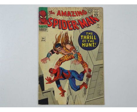AMAZING SPIDER-MAN #34 - (1966 - MARVEL - UK Price Variant) - Fourth appearance of Kraven the Hunter - Steve Ditko cover and 