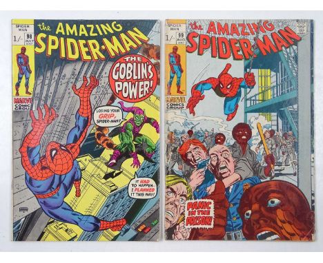AMAZING SPIDER-MAN #98 &amp; 99 (2 in Lot) - (1971 - MARVEL - UK Price Variant) - Features an anti-drugs story line that was 