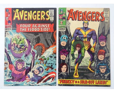 AVENGERS #27 &amp; 30 (2 in Lot) - (1966 - MARVEL - US Price &amp; UK Price Variant) Includes Attuma, Beetle,  Black Widow, P