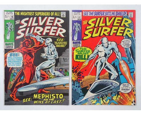 SILVER SURFER #16 &amp; 17 (2 in Lot) - (1970 - MARVEL - UK Price Variant) Includes Mephisto. Nick Fury, Dum-Dum Dugan appear