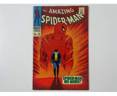 AMAZING SPIDER-MAN #50 - (1967 - MARVEL - UK Price Variant) - RED HOT KEY Book &amp; Character + With Kingpin (played by Vinc