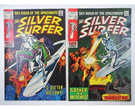 SILVER SURFER #11 &amp; 12 (2 in Lot) - (1969/70 - MARVEL - UK Price Variant) - Includes Silver Surfer battles the Abominatio