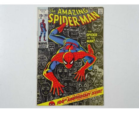 AMAZING SPIDER-MAN #100 (1971 - MARVEL) - Green Goblin, Vulture, Lizard, Doctor Octopus, Kingpin appearances (in a dream sequ