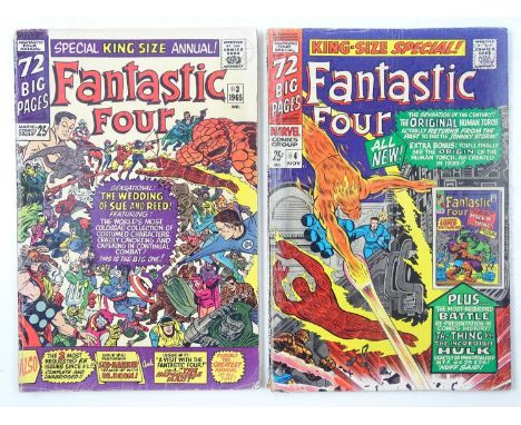 FANTASTIC FOUR KING-SIZE ANNUAL SPECIAL #3 &amp; 4 - (2 in Lot) - (1965/66 - MARVEL - UK Cover Price) - Includes wedding of R