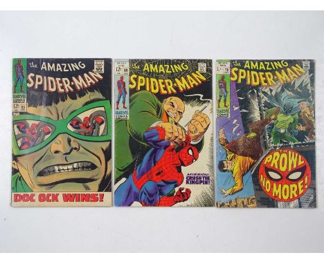AMAZING SPIDER-MAN #55, 69, 79 (3 in Lot) - (1967/69 - MARVEL - US Price, UK Price Variant &amp; UK Cover Price) - Includes D