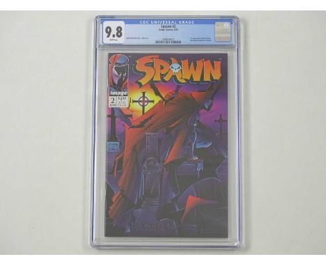 SPAWN #2 (1992 - IMAGE) - GRADED 9.8 by CGC - First appearance Violator + Rick Leonardi pin-up page - Todd McFarlane story, c