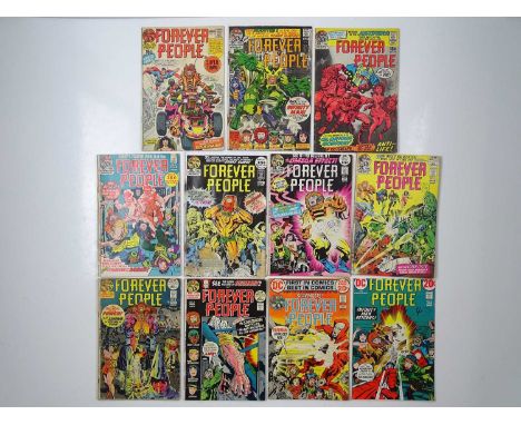 FOREVER PEOPLE #1, 2, 3, 4, 5, 6, 7, 8, 9, 10, 11 (11 in Lot) - (1971/72 - DC - US Price &amp; UK Cover Price) Includes Compl