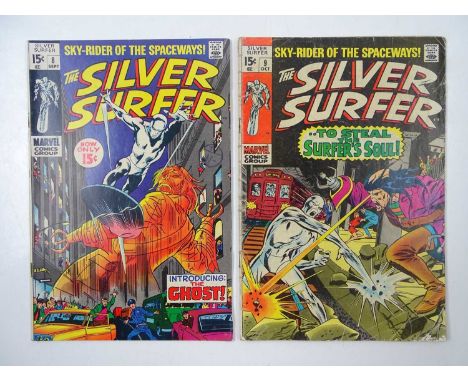 SILVER SURFER #8 &amp; 9 (2 in Lot) - (1969 - MARVEL - UK Cover Price) First appearance of the Flying Dutchman + Mephisto app