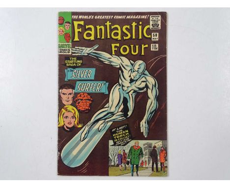 FANTASTIC FOUR #50 (1966 - MARVEL - UK Price Variant) - Third appearance for both Silver Surfer &amp; Galactus + Johnny Storm