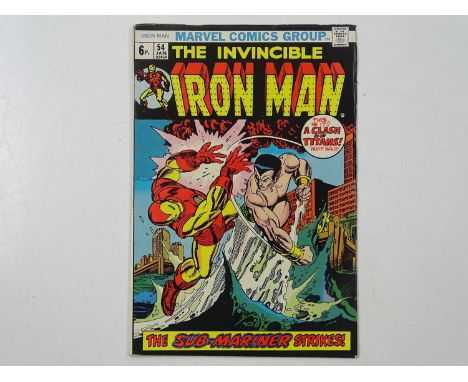 IRON MAN #54 - (1973 - MARVEL - UK Price Variant) First appearance of Moondragon (as Madame MacEvil) + Sub-Mariner appearance