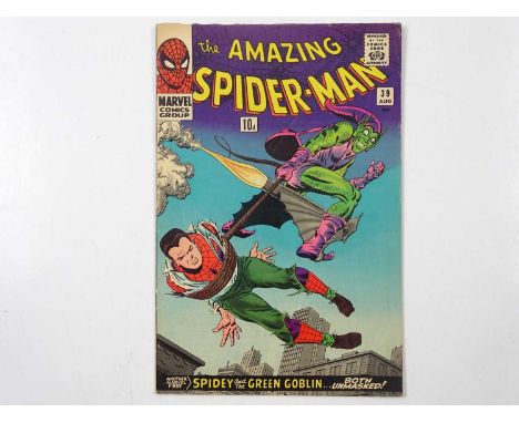 AMAZING SPIDER-MAN #39 - (1966 - MARVEL - UK Price Variant) - Green Goblin is unmasked as Norman Osborn - John Romita Sr. beg