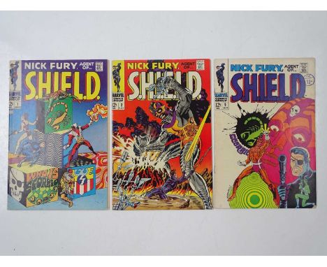 NICK FURY: AGENT OF SHIELD #1, 2, 5 (3 in Lot) - (1968 - MARVEL - US Price &amp; UK Cover Price) - Includes Classic Jim Stera