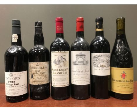 A mixed case. Chateau Leoville Las Cases, St Julien 2eme 1995, 1 bottle; Chateau La Madeleine, Pomerol 1985, 2 bottles (level